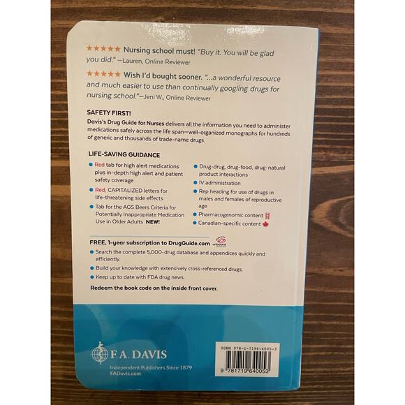 Davis’s Drug Guide for Nurses 17th Edition (Vallerand, Sanoski, 2021) - Picture 6 of 7